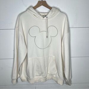 H&M Cream Hoodie with Mouse Outline